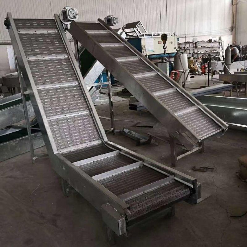 Stainless Flexible Conveyor with Modular Plastic Belt for Beverage Manufacturer