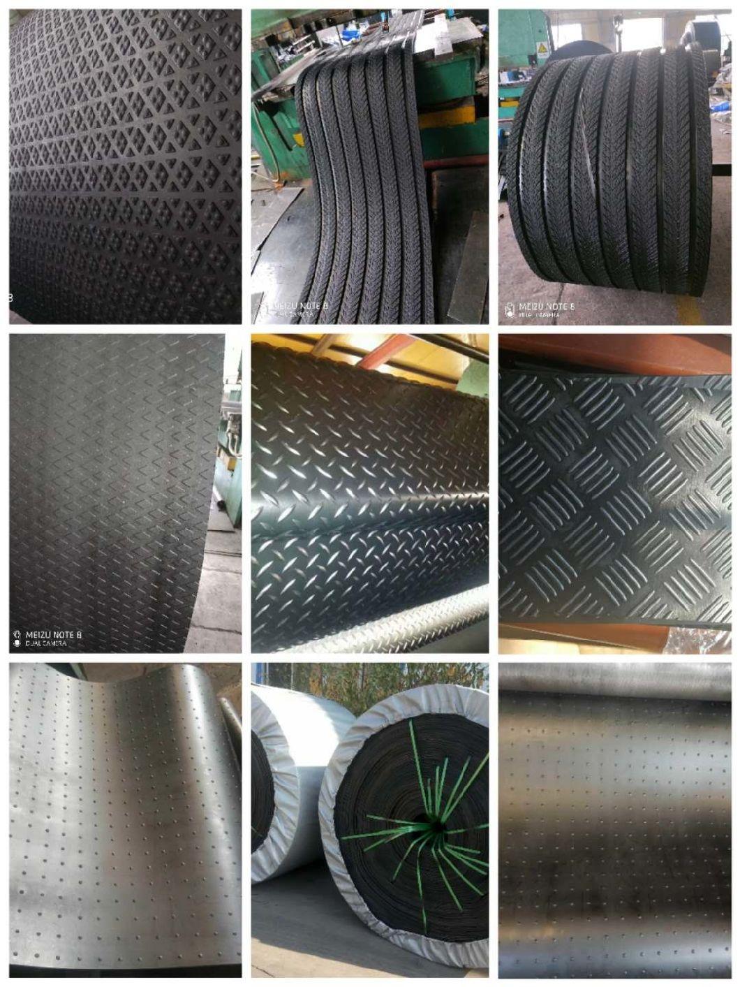 C25 Good Tensile Black Rubber Conveyor Belting with Patterns for Cement Farm Use