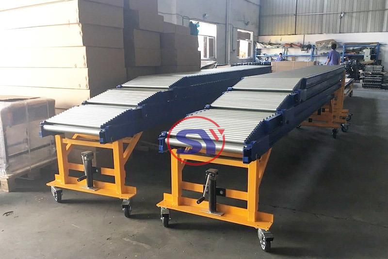 Adjustable Slope Telescoping Extensible Roller Conveyor Price for Container Offloading