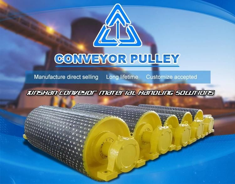 Belt Conveyor Accessory Herringbone Rubber Lagging Conveyor Pulley
