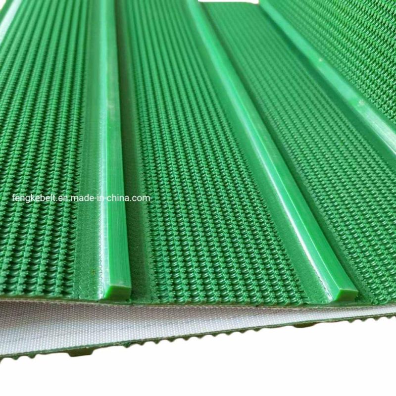 Green PVC Cleats Grass Pattern PVC Conveyor Belt