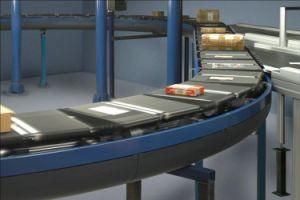 Automatic Ring Cross Belt Sorter Cross Belt Sorter System Busbar Diverter Conveyor