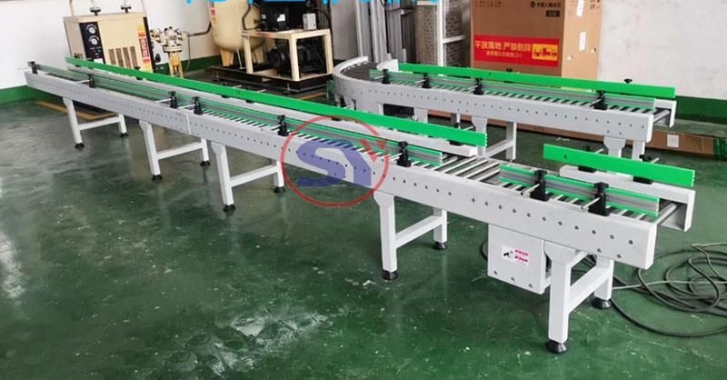 Aluminium Alloy Roller Turn Table Conveyor Motorsied for Plastic Crate