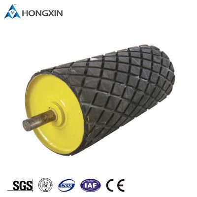 10000 mm Length Rubber Sheet Roll Diamond Lagged Pulley Manufacturer Plain Rubber Coat Pulley with Cold Lagging
