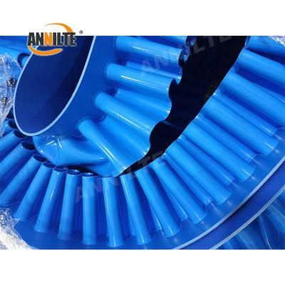 Annilte Elevator Belt Sidewall Cleat Belt Blue Color PU Conveyor Belt