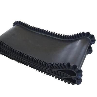 Used in Mine Rubber Belt Ep Fabric Rubber Corrugated Side Conveyor Belt