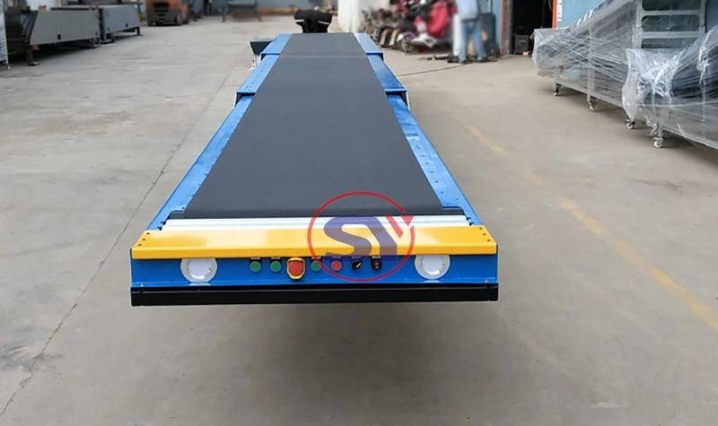 Three Sections Retractable Telescopic Truck Loading Belt Conveyor for Logistics Packages