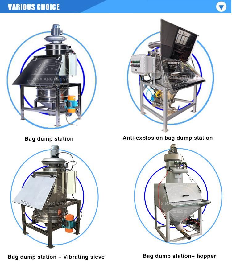 Bulk Material Dust Free Bag Dump Screener Station