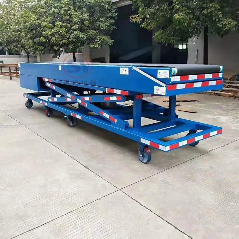 2020 Labor-Saving Flexible Telescopic Rubber Belt Conveyor for Bag Carton Package Loading Unloading