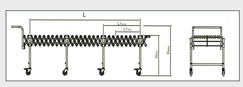 Adjustable Feet Metal Plastic Fulai Wheels Expandable Flexible Conveyor Bended