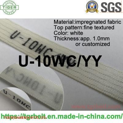 Tiger Manufacture Customized 1.0mm White Fabric PU Non-Sticky Dough Loader Belt