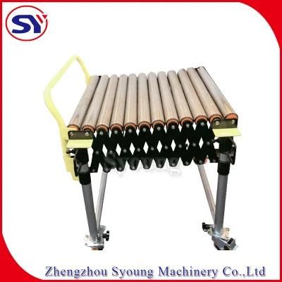 Non-Power Flexible Extendable Finished Product Loading Unloading Roller Conveyor Line