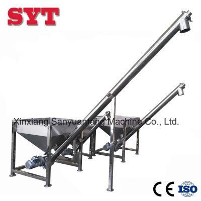 Inclined Screw Feeder with Small Hopper, Stainless Powder Screw Conveyor