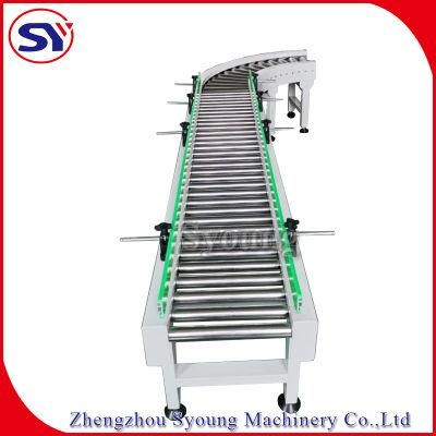 Pallet Motorized Roller Conveyor Pipe Conveying System with Adjustable Guardrail