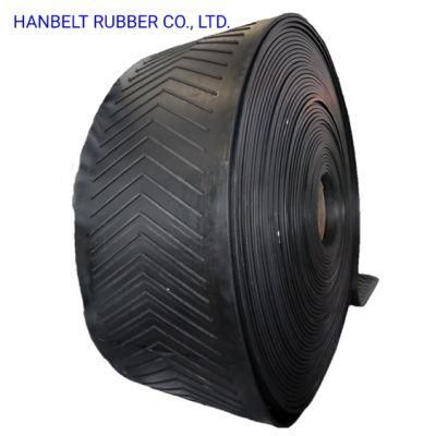 Fire Resistant Ep Rubber Conveyor Belt with Chevron Pattern for Sale