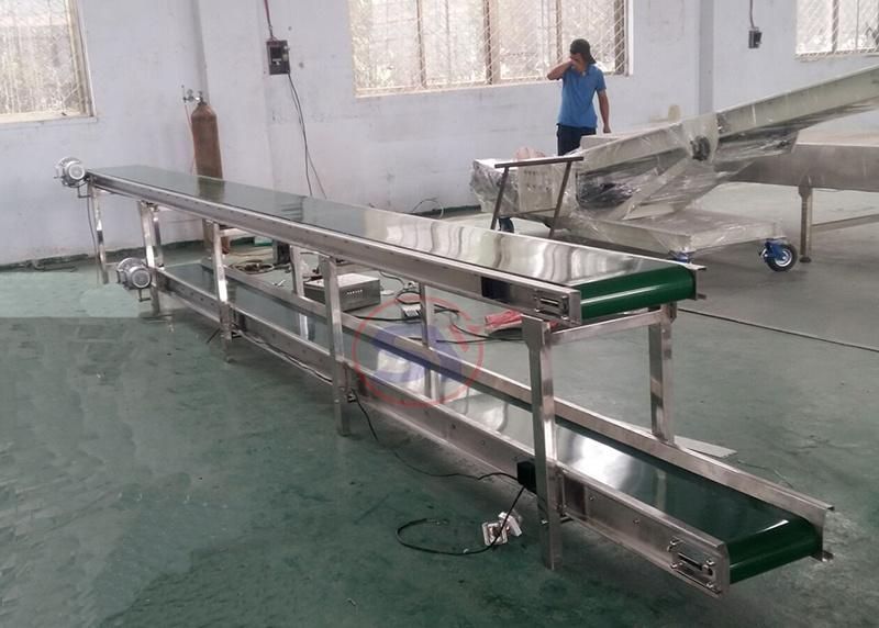 White PVC PU Rubber Inclined Belt Conveyor for Dairy Product with Dirty Collection