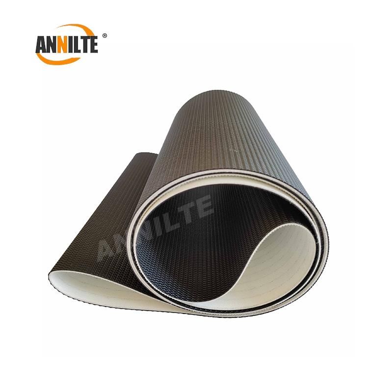 Annilte China Manufacturer Running Belt Wear Resisting 1.6mm Black Golf Treadmill PVC Conveyor Belt with Different Pattern