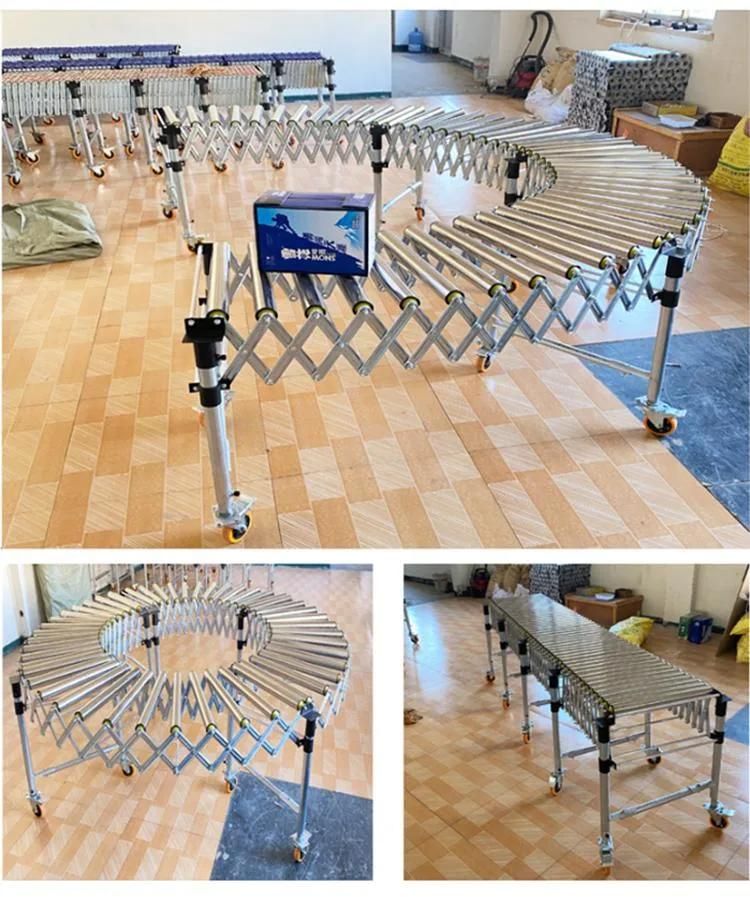 Easy to Operate Telescopic Flexible Extendable Power Model Roller Conveyor