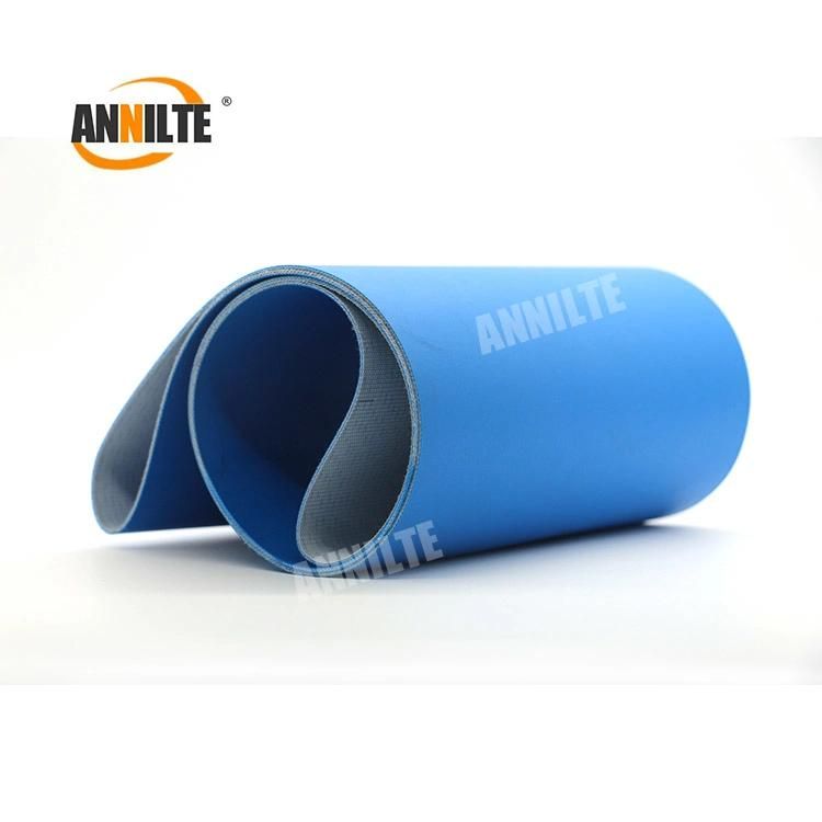 Annilte 2mm Ply Blue PVC Conveyor Belt with Flat Surface for Light Goods Conveying