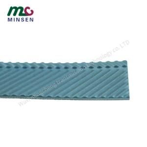 Dark Blue PVC/PU/Pvk Light Duty Industrial Conveyor/Transmission Belting/Belt with Fish Bone Pattern for Wood Industry