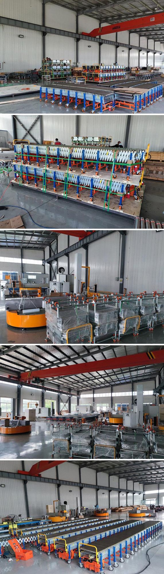 Automated Powered Motorized Gravity Warehouse Flexible Expandable Telescopic Roller Conveyor with Skate Wheel