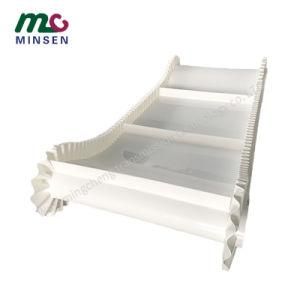 1.8mm Food Grade White PVC/PU/Pvk Light Industrial Conveyor/Transmission Belting/Belt with Buffle and Skirt