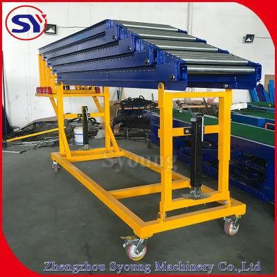 Powder Coating Gravity Expanding Roller Conveyor for Container Truck Vehicle Discharge