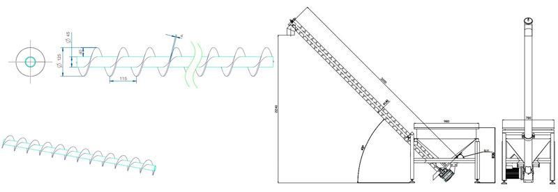 Cement Flexible Screw Conveyor Combining Packaging Machine