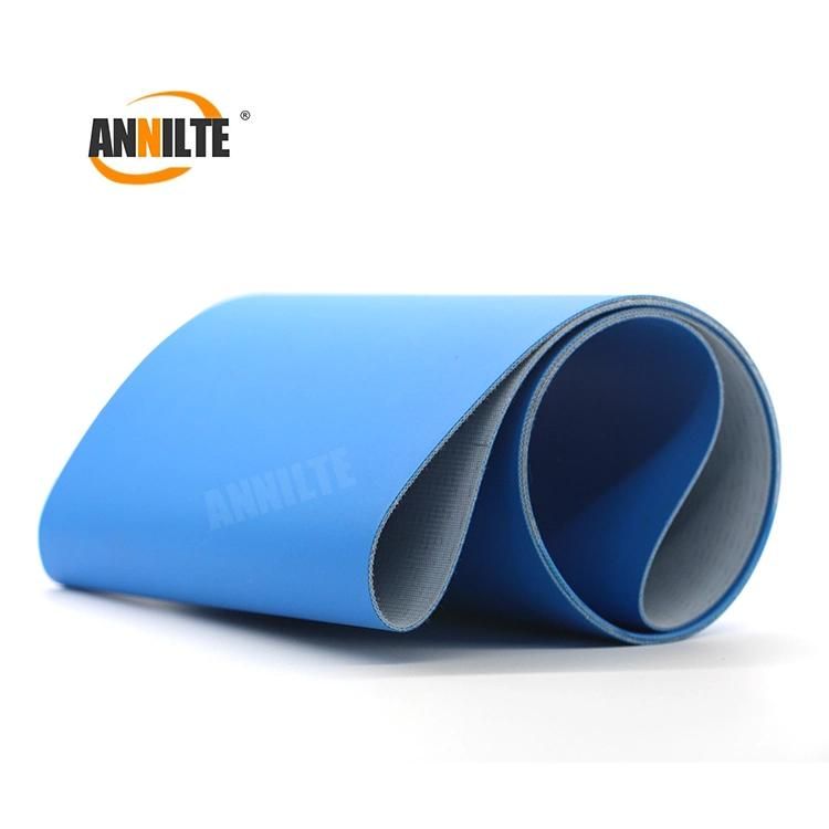 Annilte 2mm Ply Blue PVC Conveyor Belt with Flat Surface for Light Goods Conveying