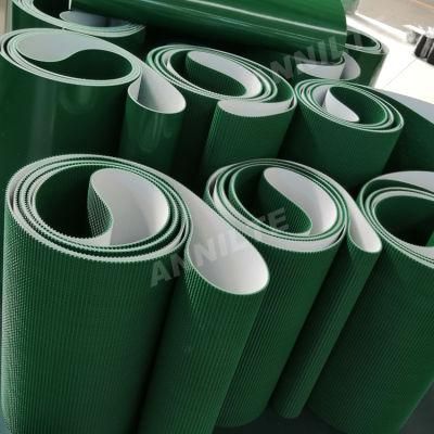 Annilte High Quality Rough Top Grass Pattern Green PVC Conveyor Belt