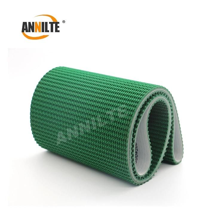 Annilte China Supplier Rough Top Grass Pattern Green PVC Conveyor Belt