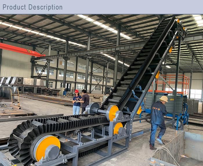 Lime Stone Skirt Rubber Belt Conveyor Aggregate Belt Conveying Machine Green PVC Conveyor Belt with Guide Strip Rubber Conveyor Belt