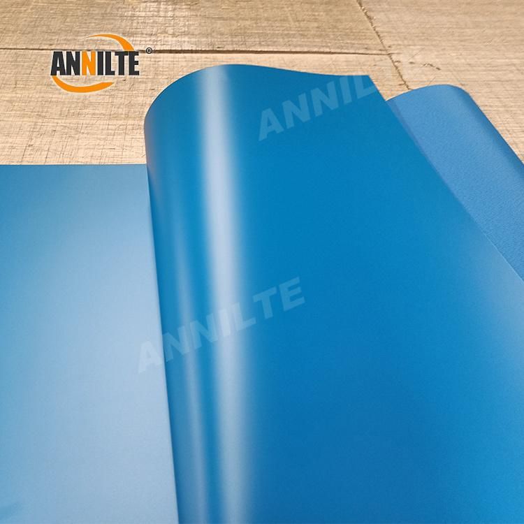 Annilte Factory Light Oils Resistance Blue Polyurethane/PU Food Grade Conveyor Belt