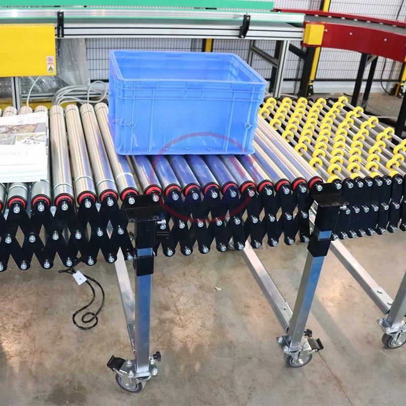 Universal Telescope Motorized Roller Flexible Conveyor for Carton Boxes Transit Basket