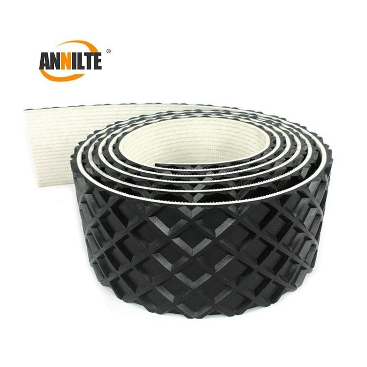 Annilte Black Wear-Resisting Rough Top Wedge Pattern Sanding Machine PVC Conveyor Belt for Sanding Machine