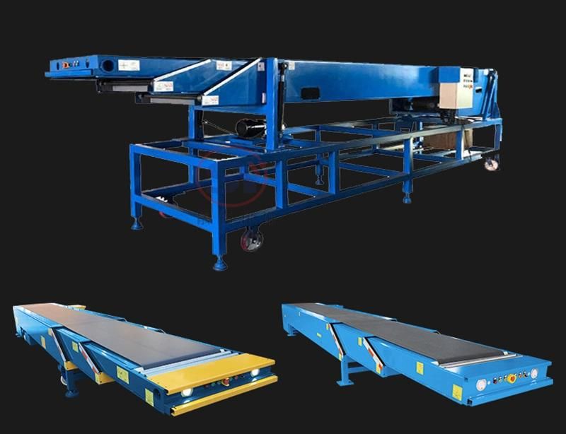 Movable Goods Van Loading Equipment Telescopic Belt Conveyor with Hydraulic Device