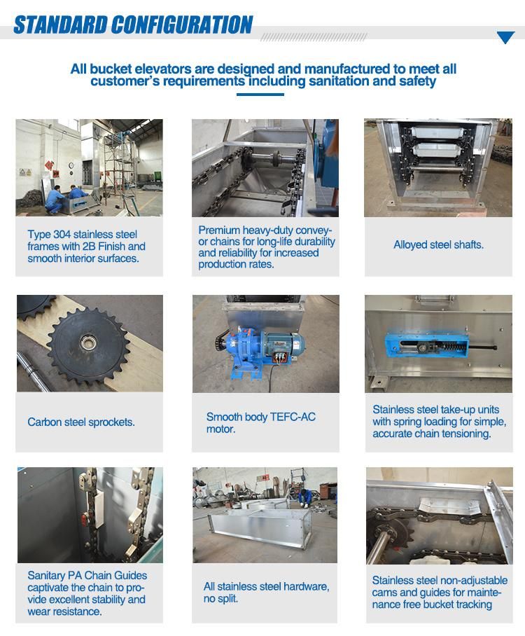 Powder Grain Industrial Stainless Steel Z Bucket Conveyors