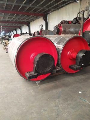 Mining Conveyor Drive Pulley Drive Drum/Customized Strong Mechanical Conveyor Rubber Head Motor Drive Drum