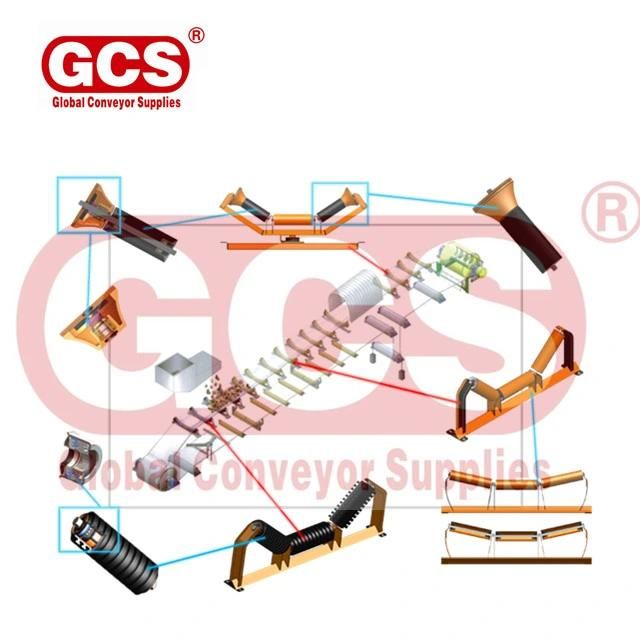 Belt Conveyor Steel Trough Idler Roller Mining Belt Carrier Roller for Industrial Transfer