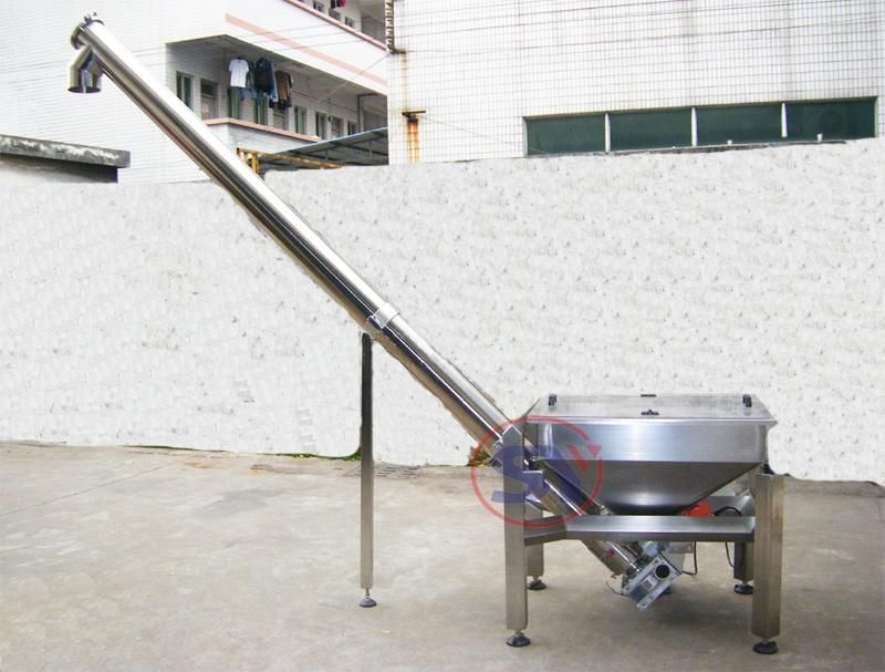 Adjustable Speed Industrial Incline Spiral Auger Conveyor