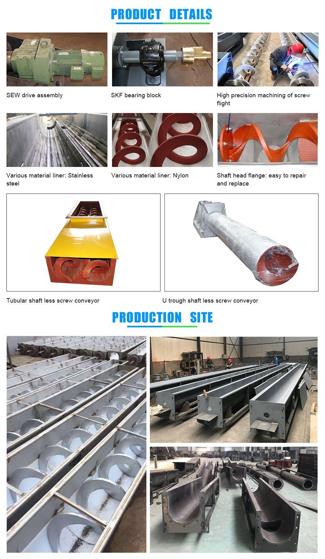 Easy Maintenance Shaftless Screw Auger Conveyor for Chemical, Minerals Transmission