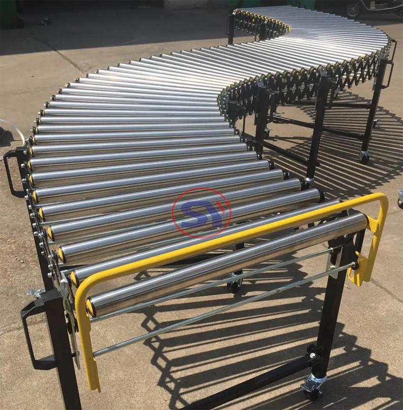 Vehicle Loading Mobility Foldable Roller Conveyor Telescopic for Carton Handling