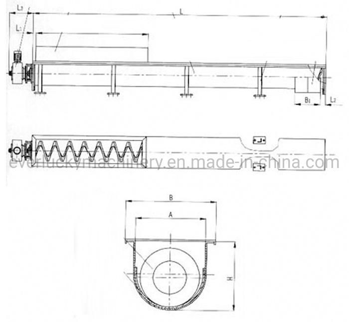 U Trough Shaftless Spiral Screw Conveyor for Sticky Filter Cake