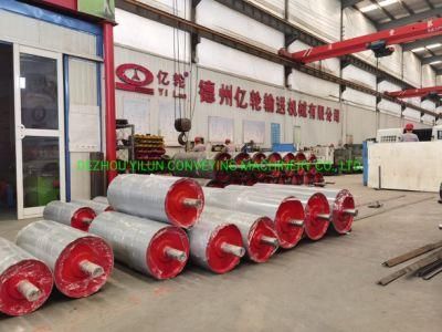 Cement Plant Steel Rubber Conveyor Head Active Pulley Drive Roller