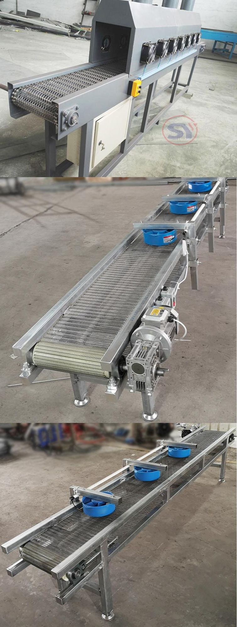 Stainless Steel 304 Wire Mesh Belt Conveyor with Cooling Dying for Fried Baked Food