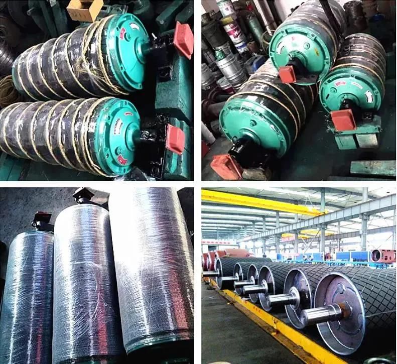 Jsi Top Quality Rubber Lagging Conveyor Rollers Rubberized Motor Drum