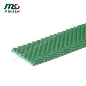 Manufacturer Green PVC/PU Light Duty Industrial Conveyor/Transmission Belting/Belt with Fishbone Pattern