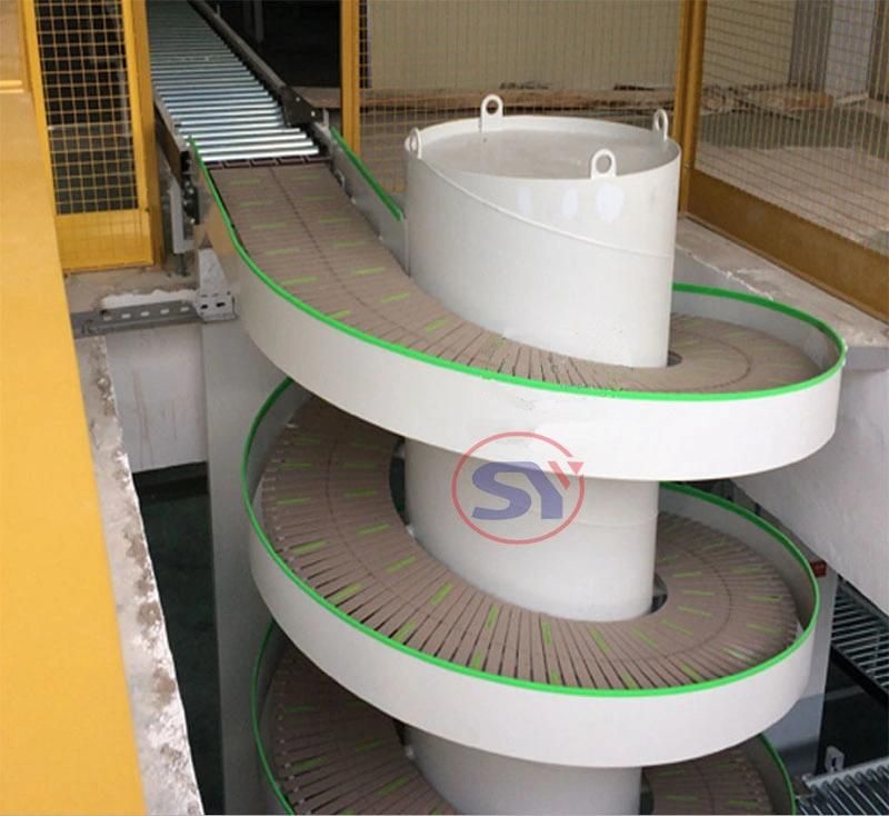 Multiple-Inlet Spiral Conveyor for Glass Bottles (Upwards)