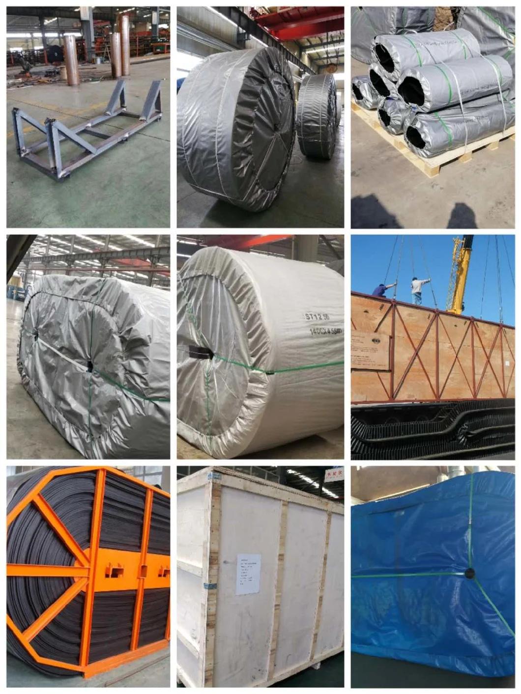 Corrugated Sidewall Cleated Rubber Conveyor Belt for Steep Inclination Angle Materials Conveying