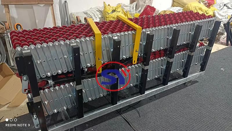 Adjustable Feet Metal Plastic Fulai Wheels Expandable Flexible Conveyor Bended